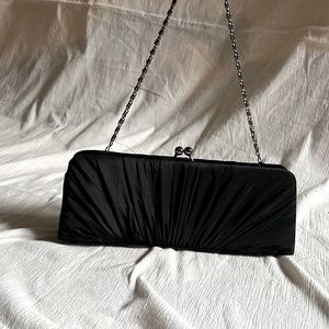 NWT Vintage Black Clasp Evening Bag from the 1990s